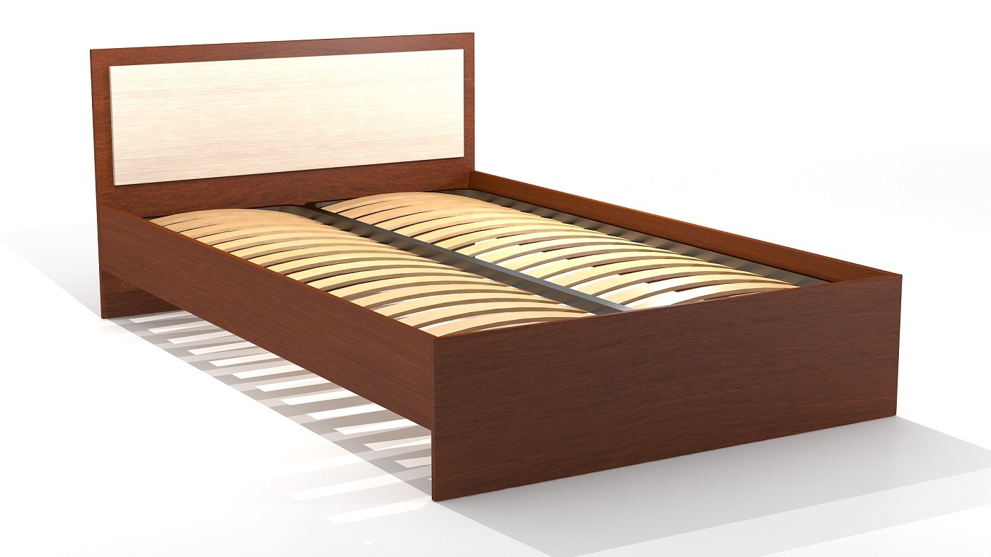 Кровать «ОСКАР» полутораспальная 1200 (цвет - Млечный дуб/ Орех)