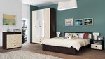 Кровать «ОСКАР» двуспальная 1400 (цвет - Млечный дуб/ Венге)